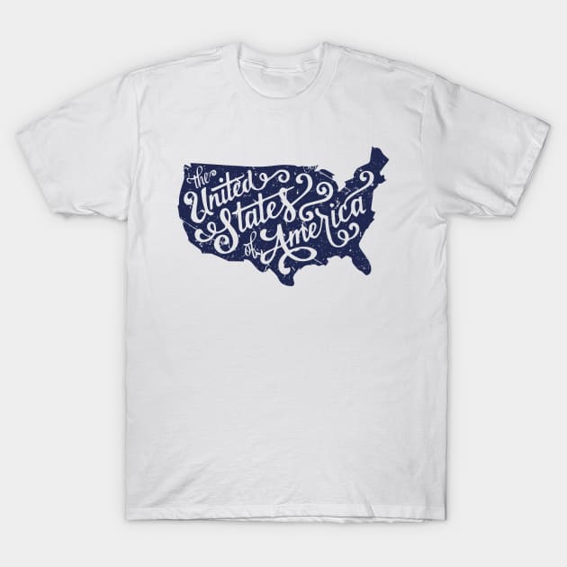 usa map proud independence day by United States of America T-Shirt by JOISDRAW ART